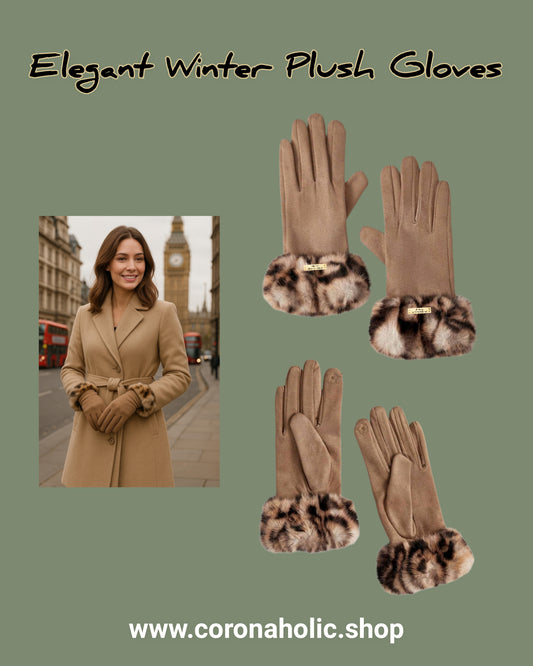 "Elegant Winter Plush Gloves"