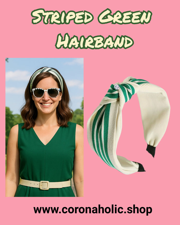 "Striped Green Hairband"