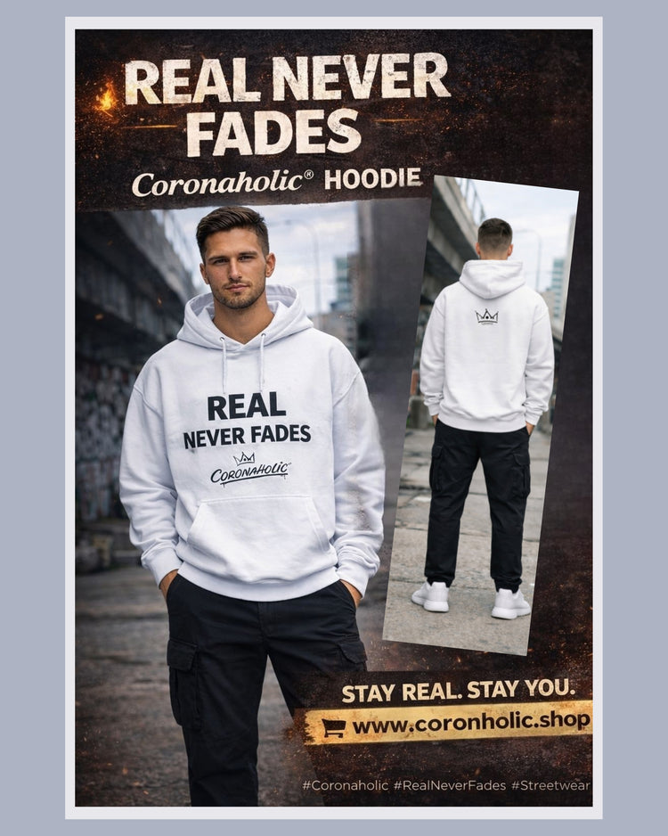 🔥 REAL NEVER FADES – Coronaholic® Hoodie