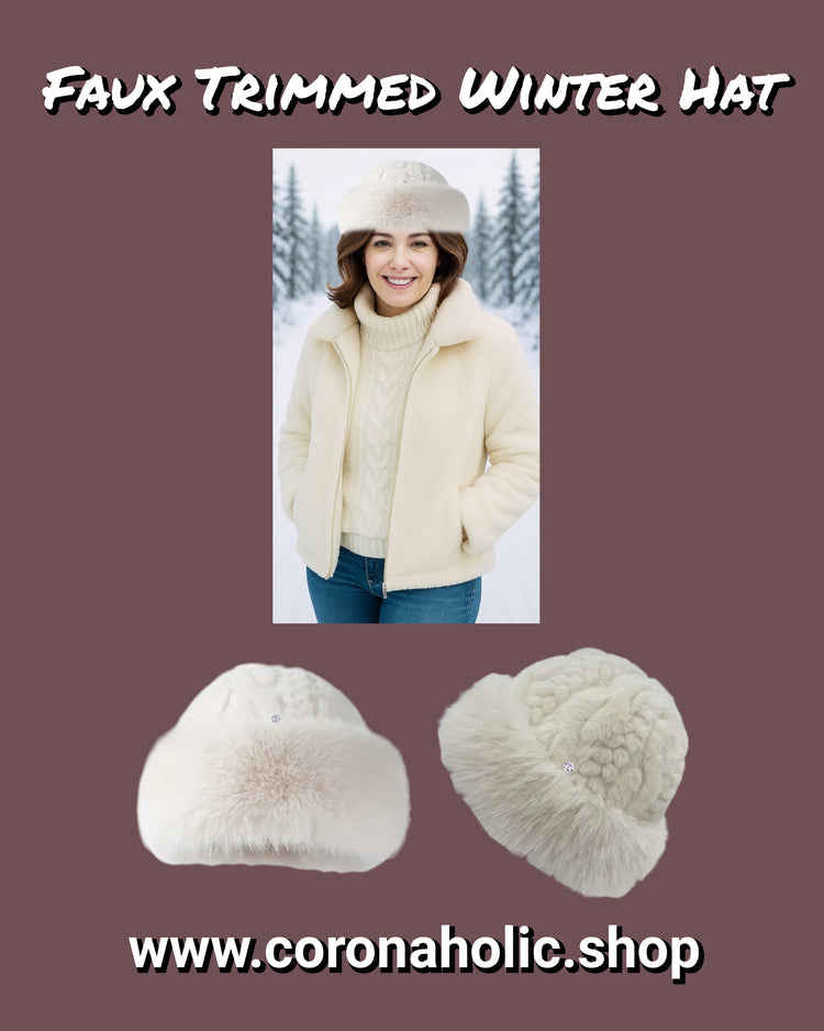 "Faux Trimmed Winter Hat"
