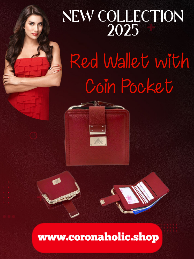 "Red Wallet with Coin Pocket"