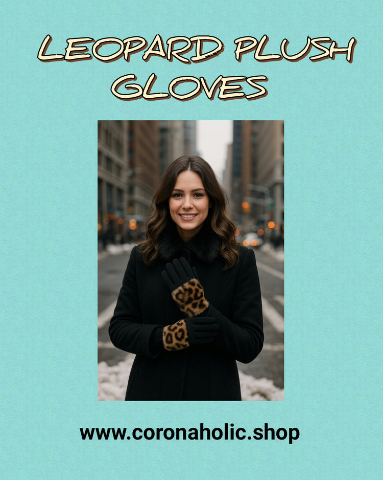 "Leopard Plusch Gloves"