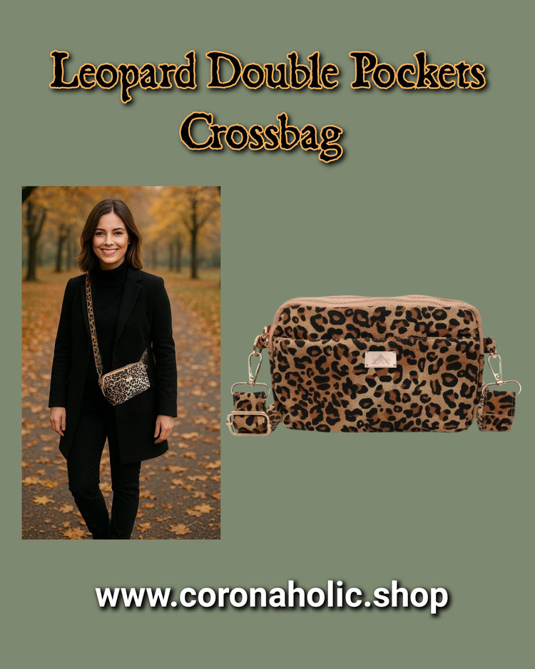 "Leopard Double Pockets Crossbag"
