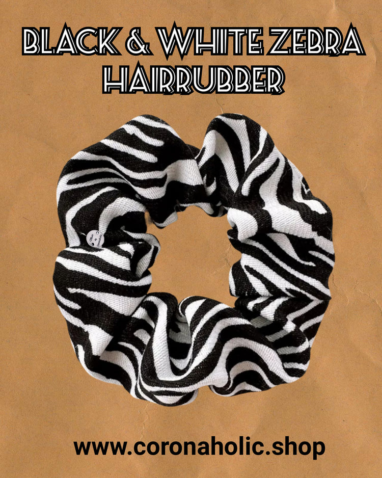 "Black & White Zebra Hairrubber"