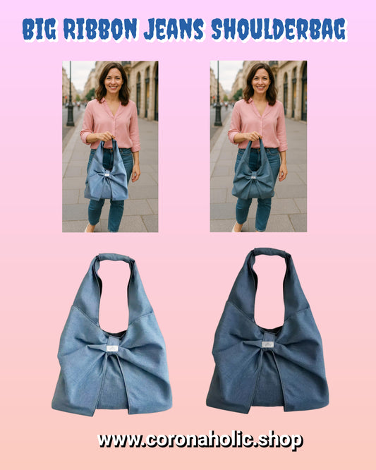 "Big Ribbon Jeans Shoulderbag"