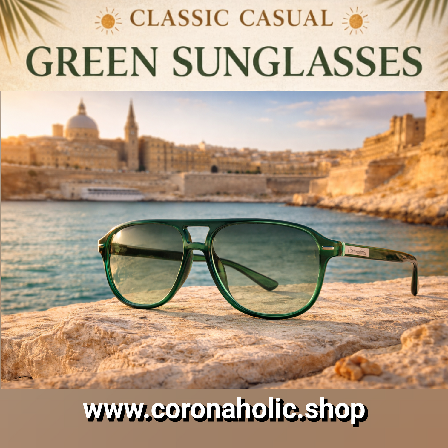 Classic Green Sunglasses | Casual Streetwear Style