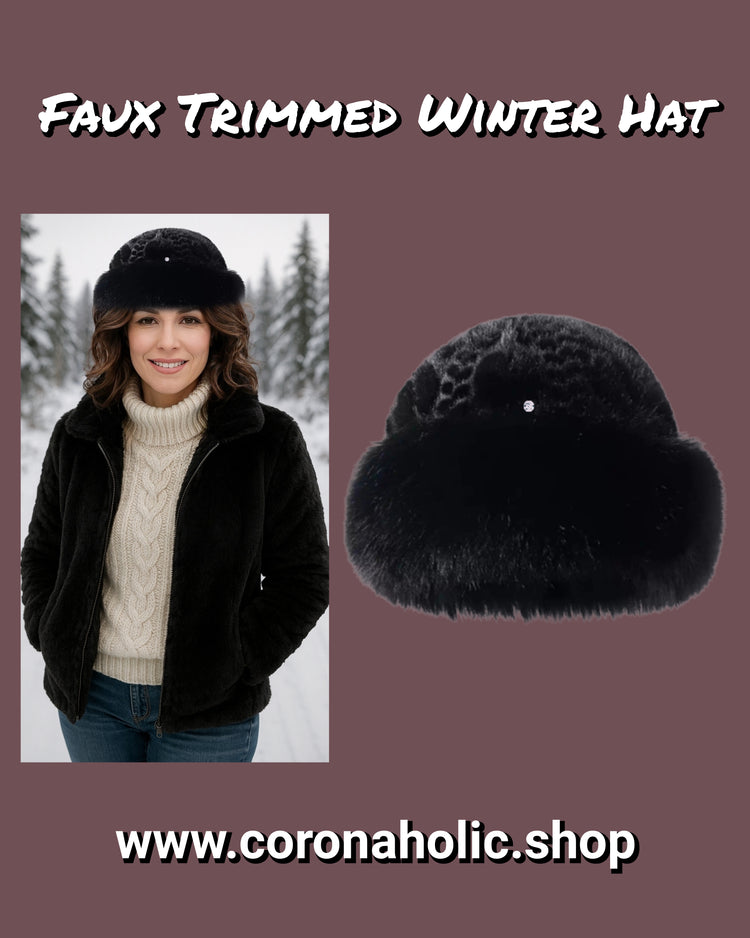 "Faux Trimmed Winter Hat"