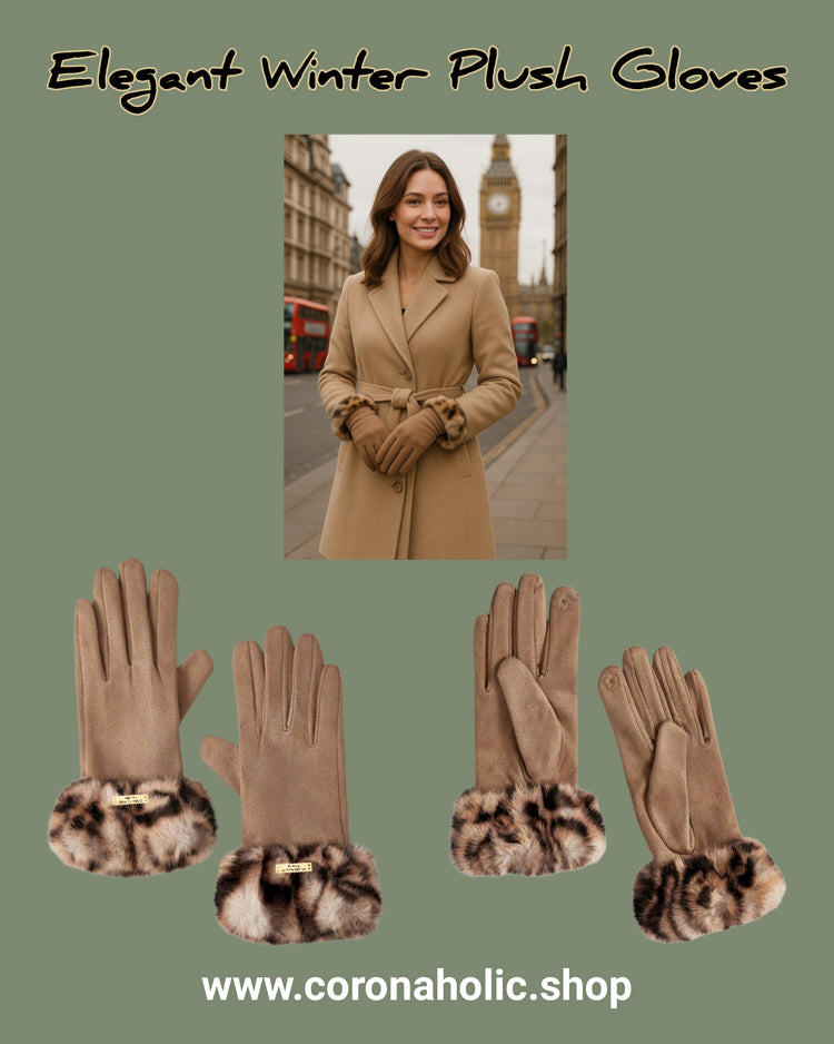 "Elegant Winter Plush Gloves"