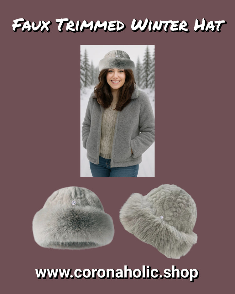 "Faux Trimmed Winter Hat"
