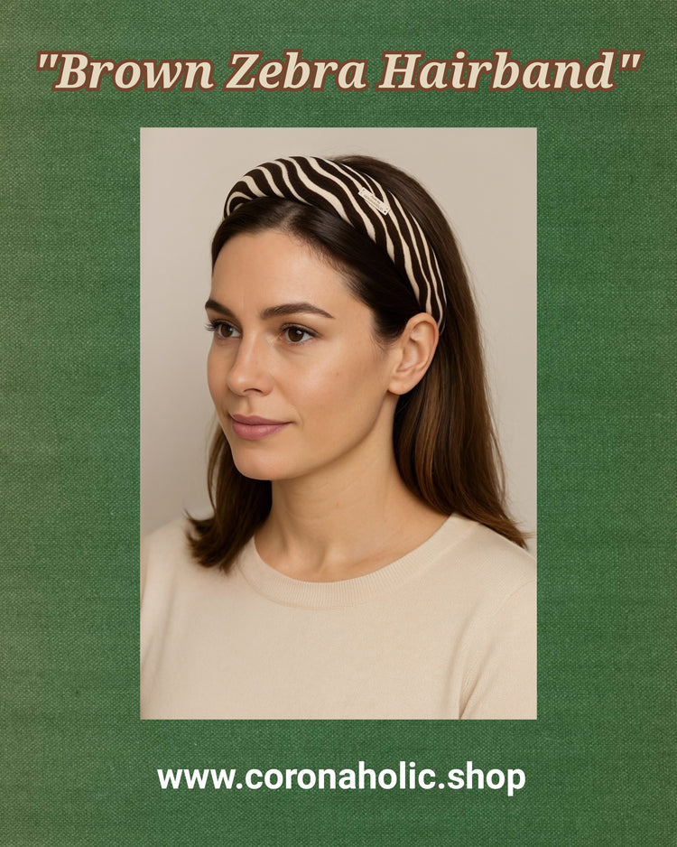 "Brown Zebra Hairband"