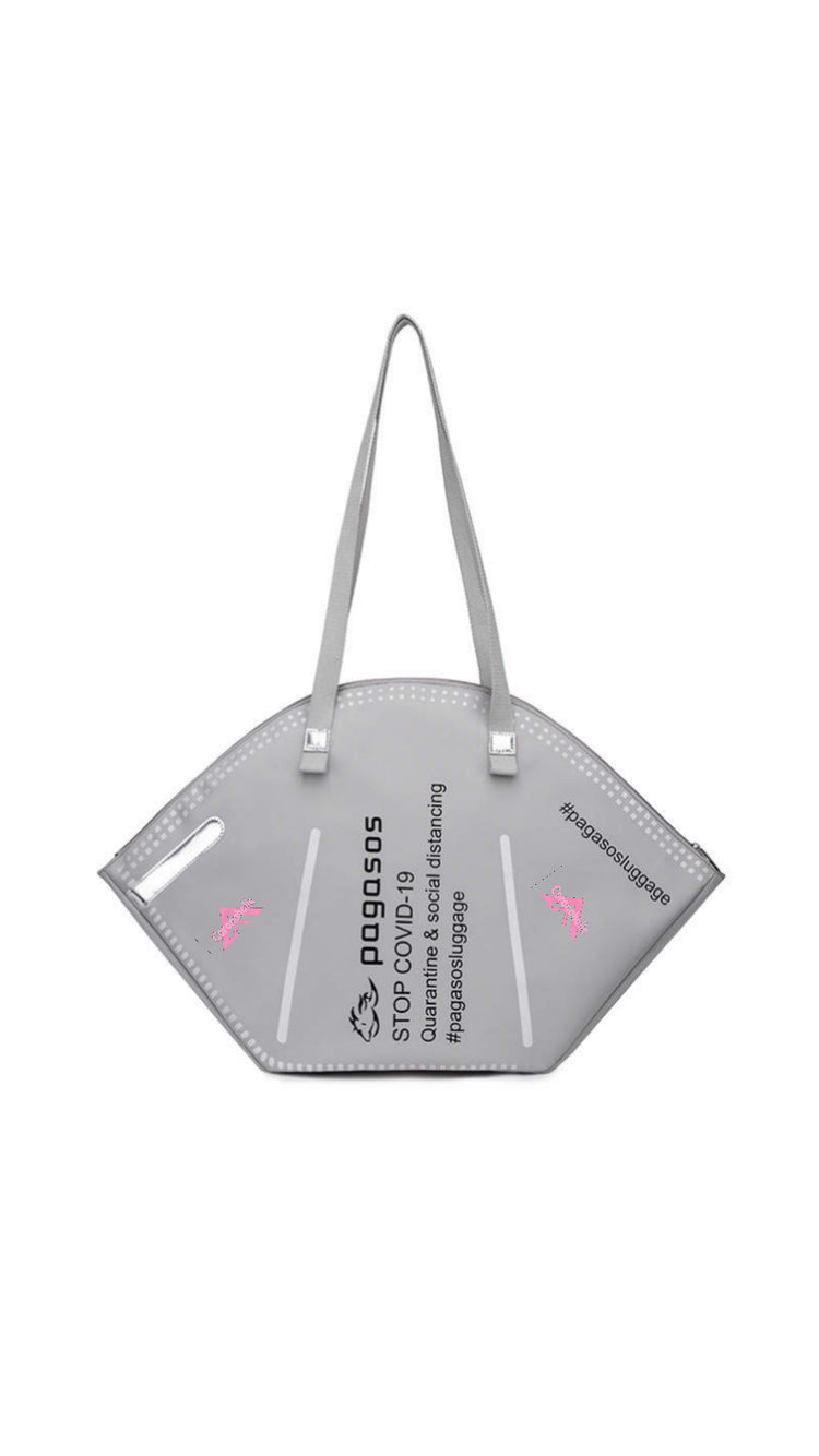 "Summer Mask Bag Style" in Pink&Grey with our patented Label on it.