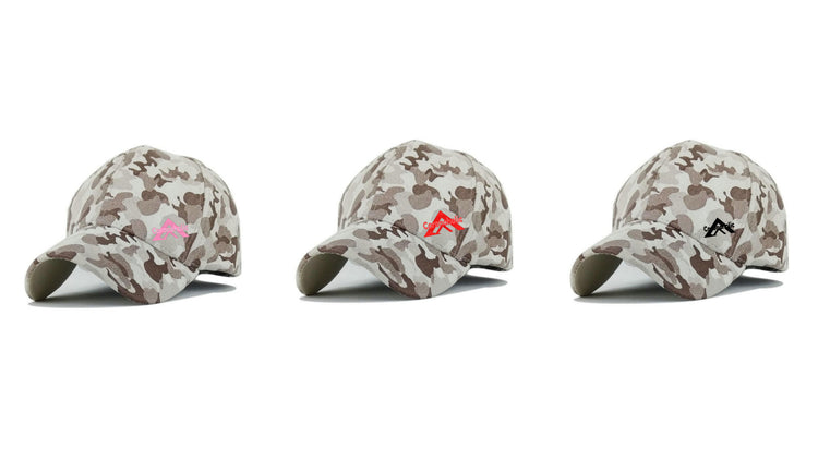 "Camouflage-Line Faux-Suede Leather Caps" for Ladies&Men made by Coronaholic Design&Label