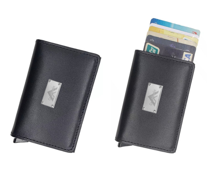 "Card Holder"

with our patented metal Label on it