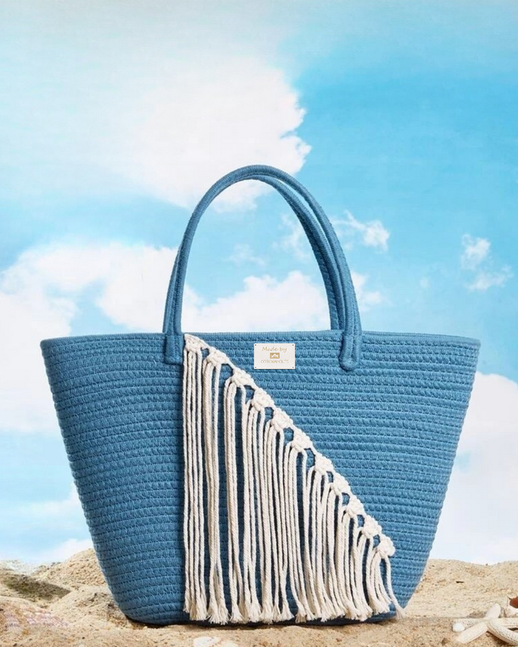 "Summer Straw Blue Bag" 