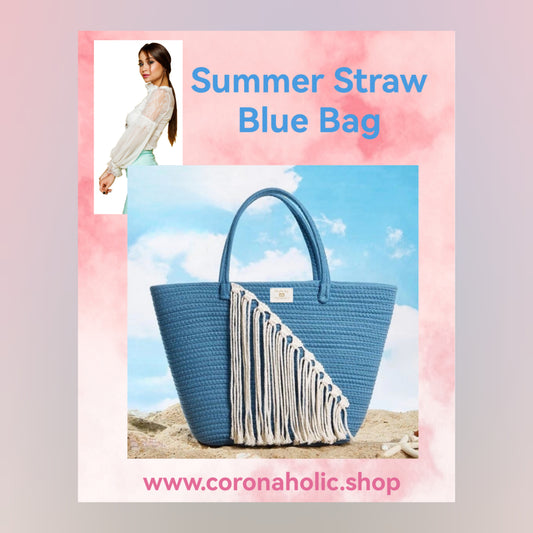 "Summer Straw Blue Bag" 