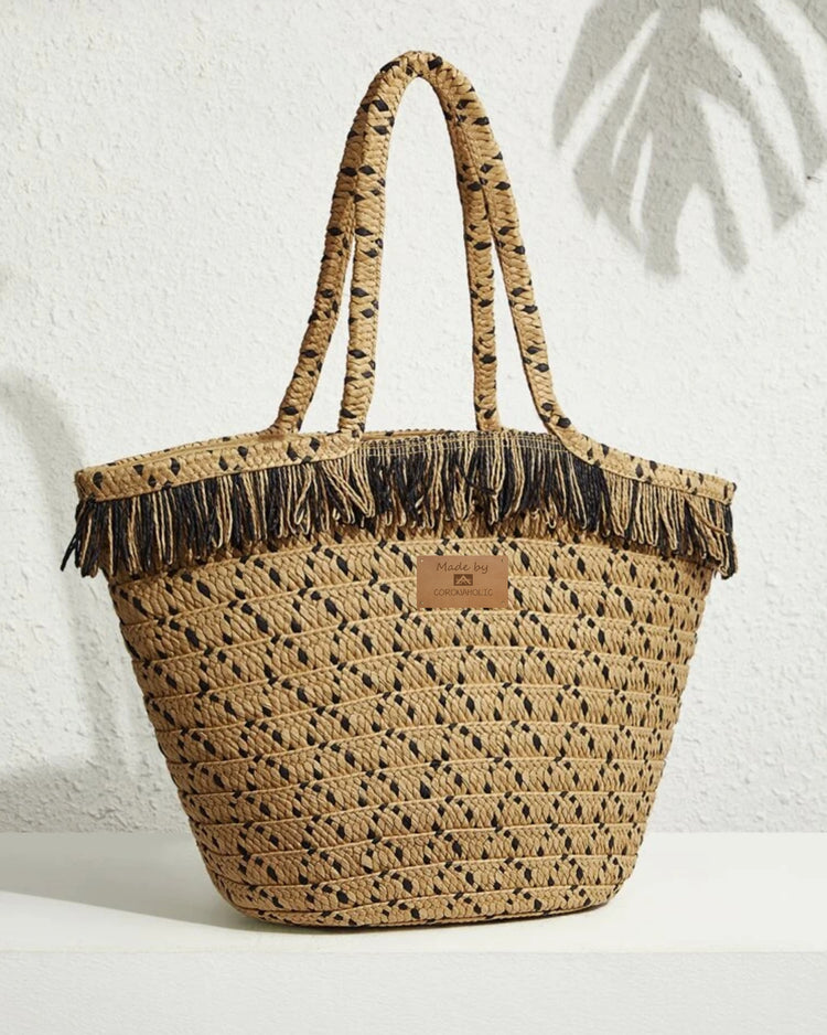 "Straw Beach Fringes Bag"