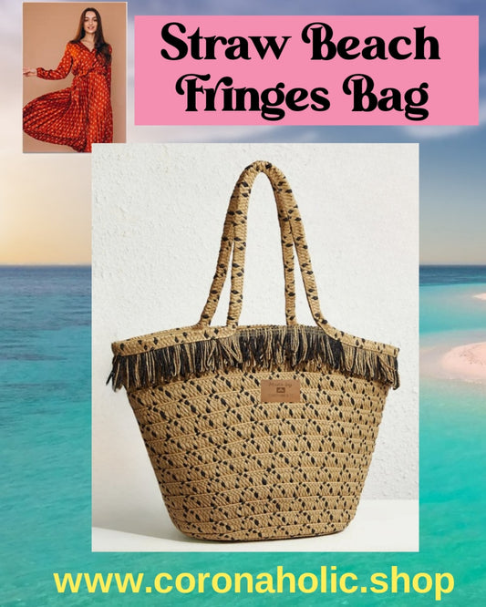 "Straw Beach Fringes Bag"