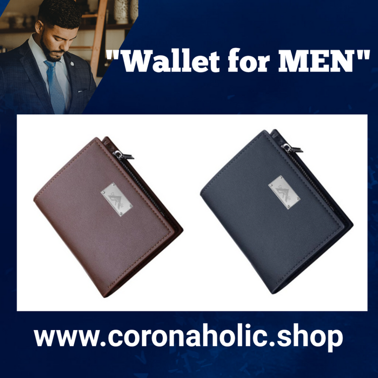 "Wallet for Men" with our patented metal Label on it